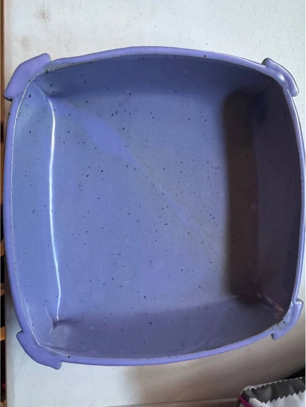 Paul Anthony Anthony Stoneware Square Serving Bowl 10 x 10\.5 Lavender Signed